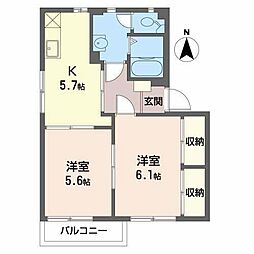 ベル・メゾン西河原D 2Kの間取図画像