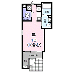 グランツミルトT ワンルームの間取図画像