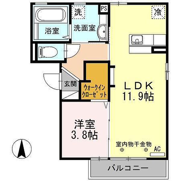 ライフコア舞台 ｜長野県長野市大字稲葉(賃貸アパート1LDK・2階・40.90㎡)の写真 その2