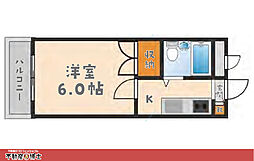 リーヴァ 1階1Kの間取り