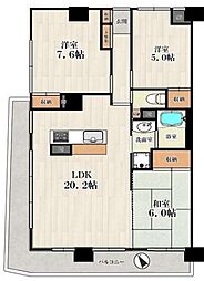 ロイヤルシャトー長者町 3LDKの間取図画像