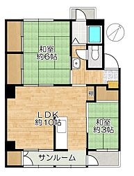 五位ノ池南ビル2号棟 2LDKの間取図画像