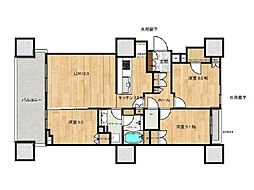 セントラルレジデンス高知中央公園 3LDKの間取図画像