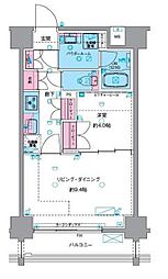 東京メトロ銀座線 浅草駅 徒歩18分の賃貸マンション 12階1LDKの間取り