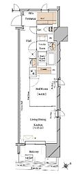 ブランシエスタ浅草蔵前 1LDKの間取図画像