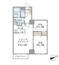 東京メトロ日比谷線 仲御徒町駅 徒歩6分の賃貸マンション 6階2LDKの間取り