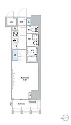 都営浅草線 蔵前駅 徒歩6分の賃貸マンション 7階1Kの間取り