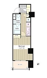 東京メトロ銀座線 浅草駅 徒歩7分の賃貸マンション 8階1Kの間取り