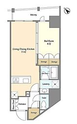 東京メトロ日比谷線 三ノ輪駅 徒歩3分の賃貸マンション 4階1LDKの間取り