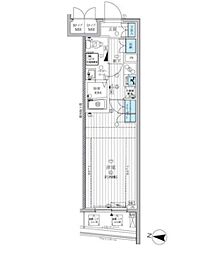 都営大江戸線 両国駅 徒歩2分の賃貸マンション 7階1Kの間取り