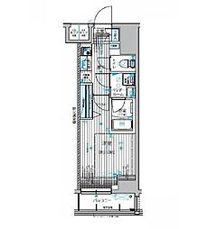 東京メトロ日比谷線 入谷駅 徒歩4分の賃貸マンション 6階1Kの間取り