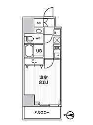 東武伊勢崎線 曳舟駅 徒歩8分の賃貸マンション 5階1Kの間取り