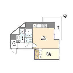 京成押上線 八広駅 徒歩6分の賃貸マンション 9階1LDKの間取り