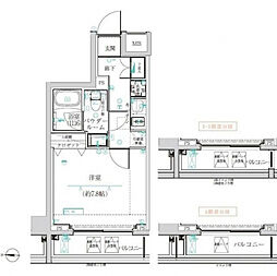 東京メトロ半蔵門線 押上駅 徒歩3分の賃貸マンション 4階1Kの間取り