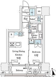 シーズンフラッツ浅草六丁目 1LDKの間取図画像