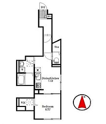 東武亀戸線 曳舟駅 徒歩4分の賃貸アパート 1階1DKの間取り