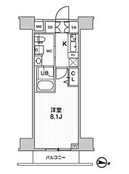 ジェノヴィア三ノ輪2スカイガーデン 1Kの間取図画像