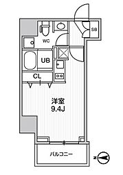 グラシアプレイス曳舟 ワンルームの間取図画像