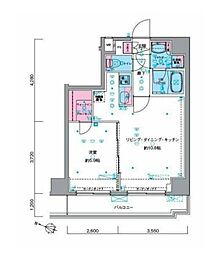 ジェノヴィア南千住2スカイガーデン 1LDKの間取図画像