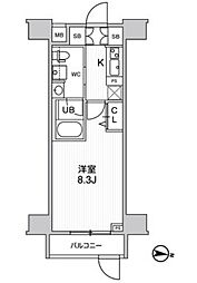 ジェノヴィア三ノ輪2スカイガーデン 1Kの間取図画像