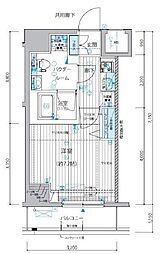 メインステージ三ノ輪3 1Kの間取図画像