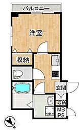 Skyview押上 1Kの間取図画像
