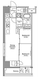 ザ・パークハビオ本所吾妻橋 2DKの間取図画像
