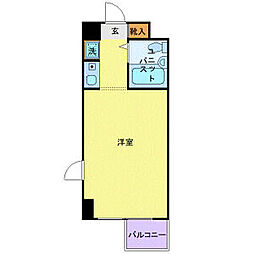 スカイコートお花茶屋2 ワンルームの間取図画像