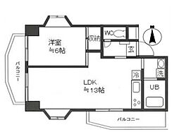アーバンヒル 1LDKの間取図画像