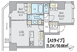 CRESTCOURTUENO 2LDKの間取図画像