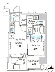 PARKAXIS上野GRACECOURT 1SLDKの間取図画像