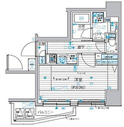 メインステージ入谷3 1Kの間取図画像