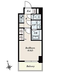 S-RESIDENCE今池arcana 8階1Kの間取り