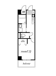 名古屋市営桜通線 瑞穂区役所駅 徒歩13分の賃貸マンション 2階1Kの間取り