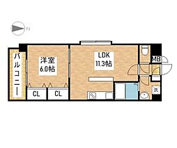 名古屋市営桜通線 吹上駅 徒歩7分の賃貸マンション 2階1LDKの間取り