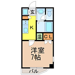 ラ・メゾン・ド・アップル ワンルームの間取図画像