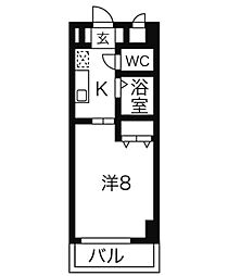 びい5堀田 1Kの間取図画像