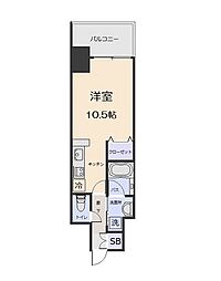 AMBERHOUSEHorita ワンルームの間取図画像