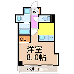 WILL鶴舞 ワンルームの間取図画像