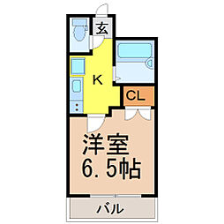荒畑ビリーブ館 1Kの間取図画像