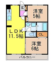 JMB 2LDKの間取図画像
