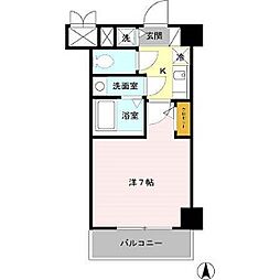 ヴィラマリオン 1Kの間取図画像