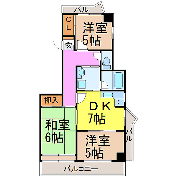 愛知県名古屋市昭和区隼人町(賃貸マンション3DK・10階・58.34㎡)の写真 その2