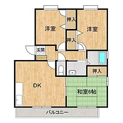 ハイライズ秋葉 3階3LDKの間取り