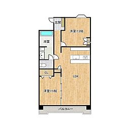 WoodVillage城南 2LDKの間取図画像