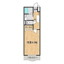 エムロード21C棟 1Kの間取図画像