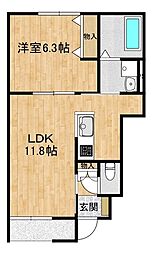 桜楽 1LDKの間取図画像