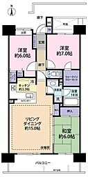 ゼファー四つ木ザナドゥ21 3LDKの間取図画像