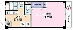櫻和マンション 1DKの間取図画像