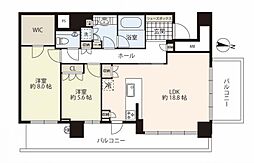 パークタワー梅田 2LDKの間取図画像
